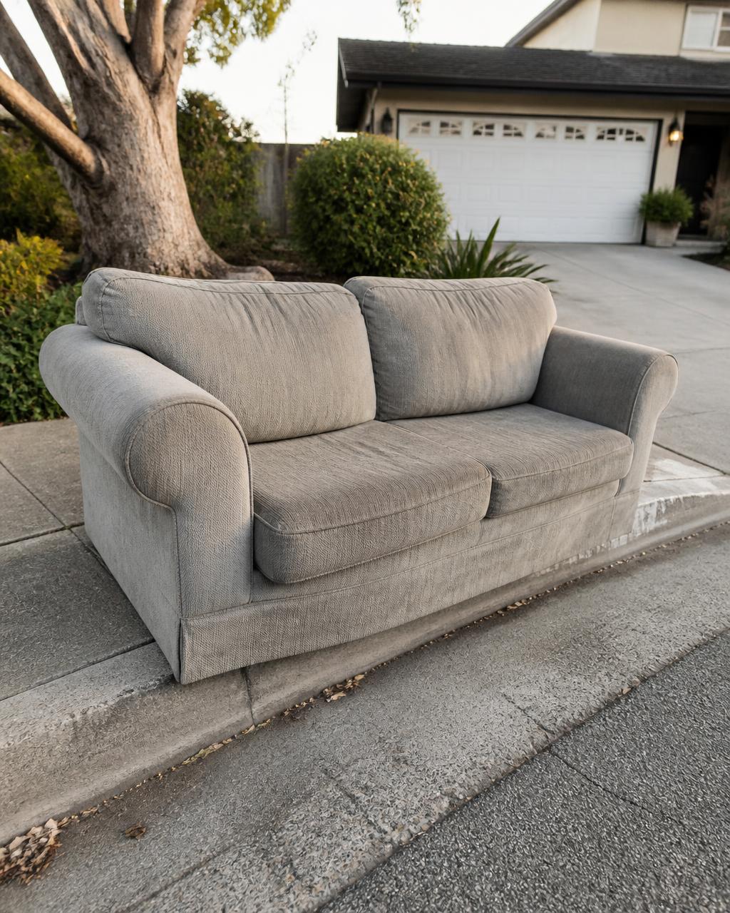 Couch awaiting pickup